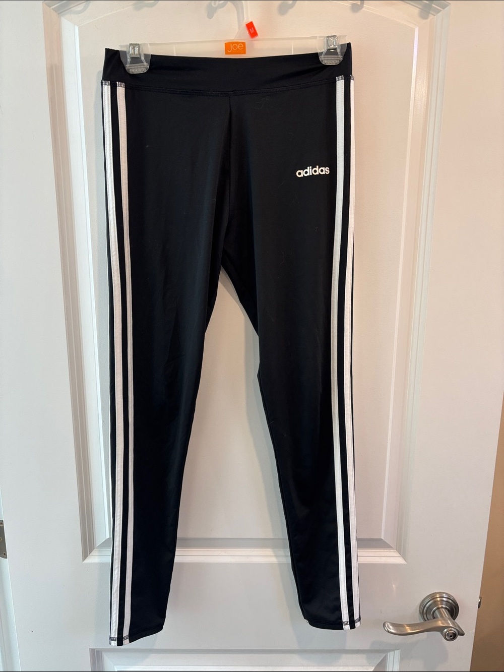 adidas Black Leggings with White Side Stripes